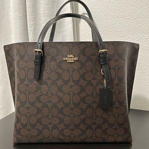 Coach Large Mollie Tote In Signature Canvas